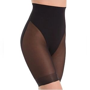 TC Fine Intimates Girl Power Hi Waist Sheer Thigh Slimmer Black  4709